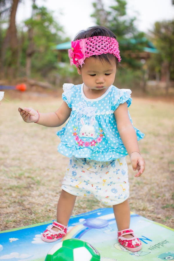 Baby with soccer ball stock photos Baby with soccer ball stock photos