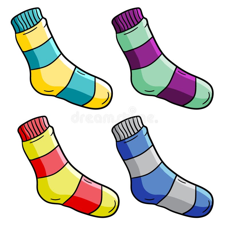 Baby Sock. Striped Stocking for Feet Stock Vector - Illustration of ...