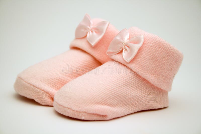 Pair Pink Baby Girl Socks Isolated White Background Stock Photo by  ©Martina_L 200020834