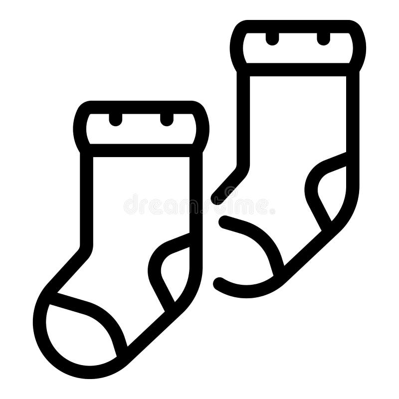 Baby Socks Icon In Outline Style Isolated On White Background Baby