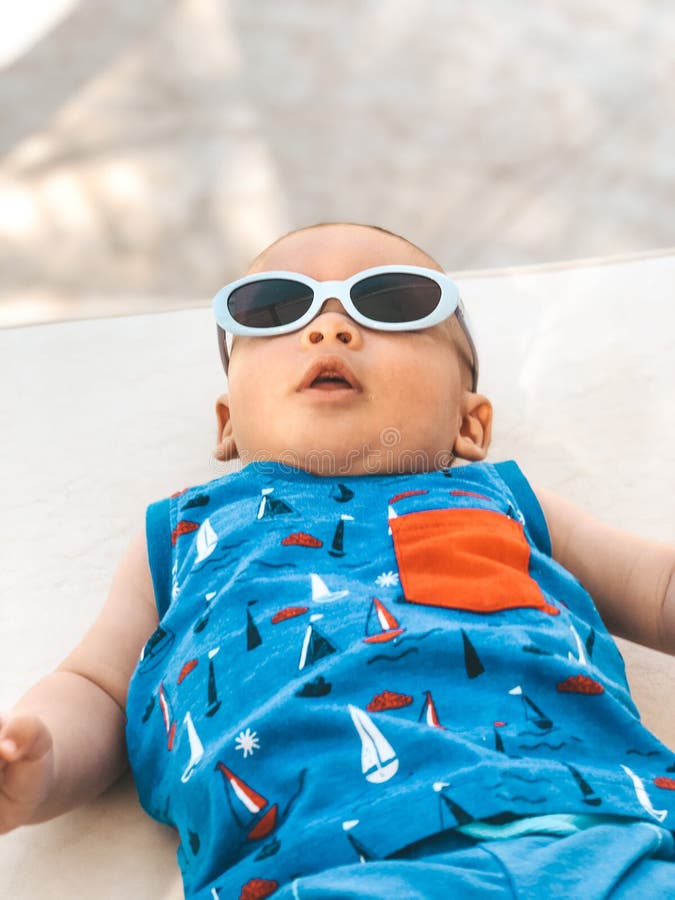 Baby Boy Wearing Sunglasses Stock Photo Image Of Sunglass Wearing