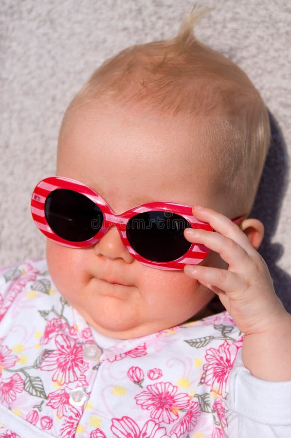 Baby with sunglasses stock image. Image of glasses, dress 9817915