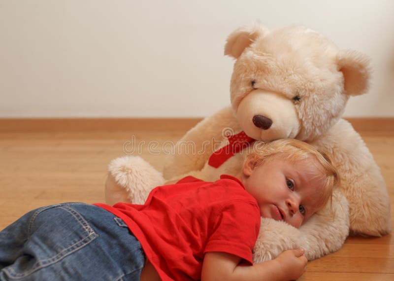 Baby and teddy bear