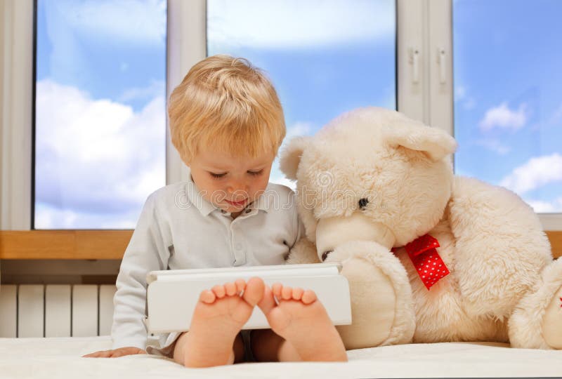 Baby and teddy with touch pad