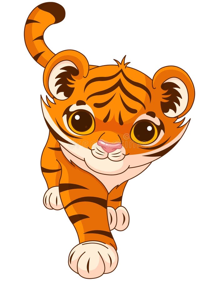 Baby tiger stock vector. Illustration of paws, animal ...