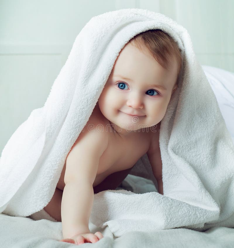 Baby with a towel