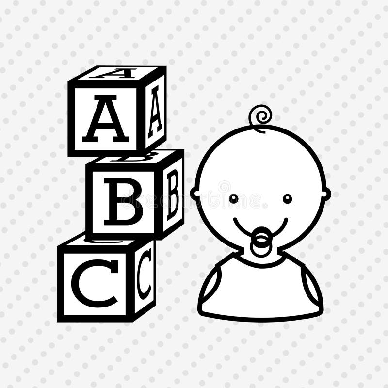 Baby with toy design stock illustration. Illustration of little 70357817