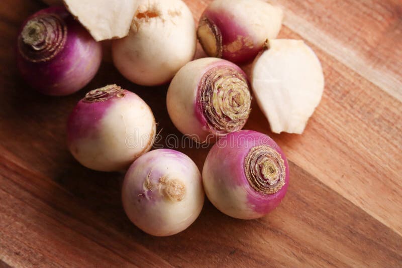 Baby Turnips on Wooden Board Stock Photo Image of turnips, violet