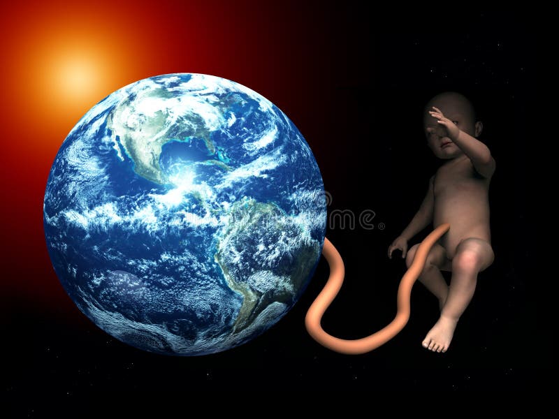 Baby Umbilical Cord Attached To Mother Earth 3