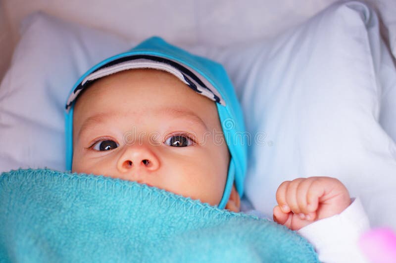 Baby under blanket stock image. Image of infant, person 41742863