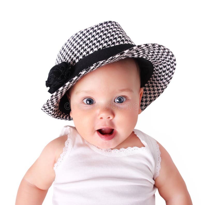 Baby verrast geïsoleerd portret stock foto Baby verrast geïsoleerd portret stock foto