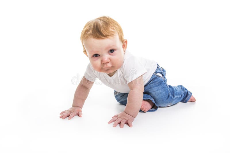 Baby One Year Growth On White Stock Image Image of cute, infant 22725255