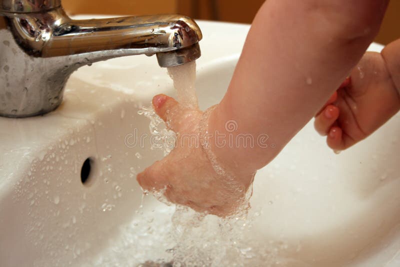 Baby wash hands stock image. Image of clean, life, little 21327897