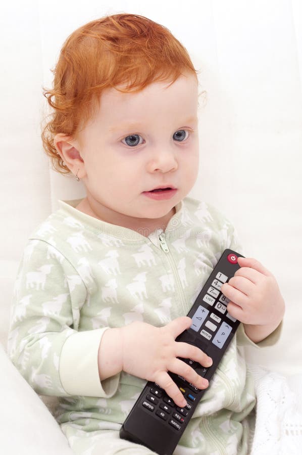 Baby Watching TV stock photo. Image of toddler, cute 31869952