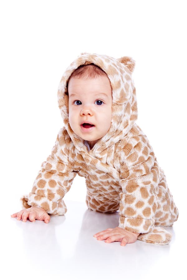 Baby wearing tiger suit