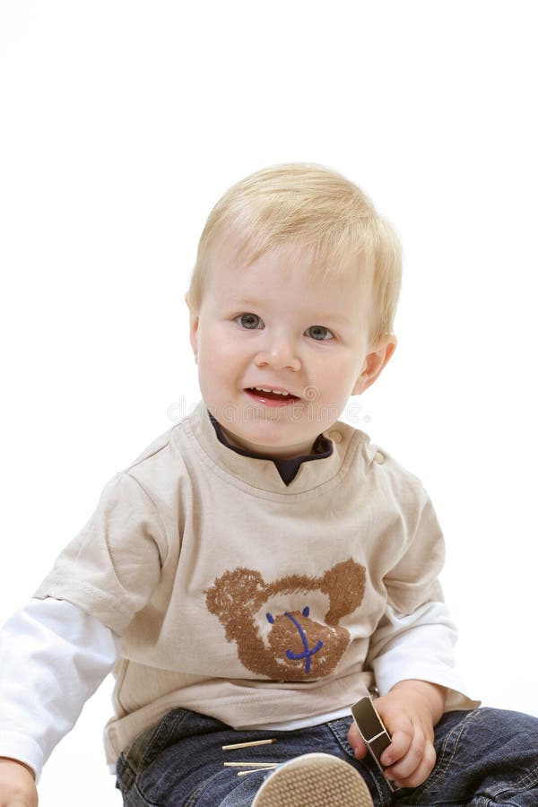 Baby On The White Background Stock Image Image of isolated, infant