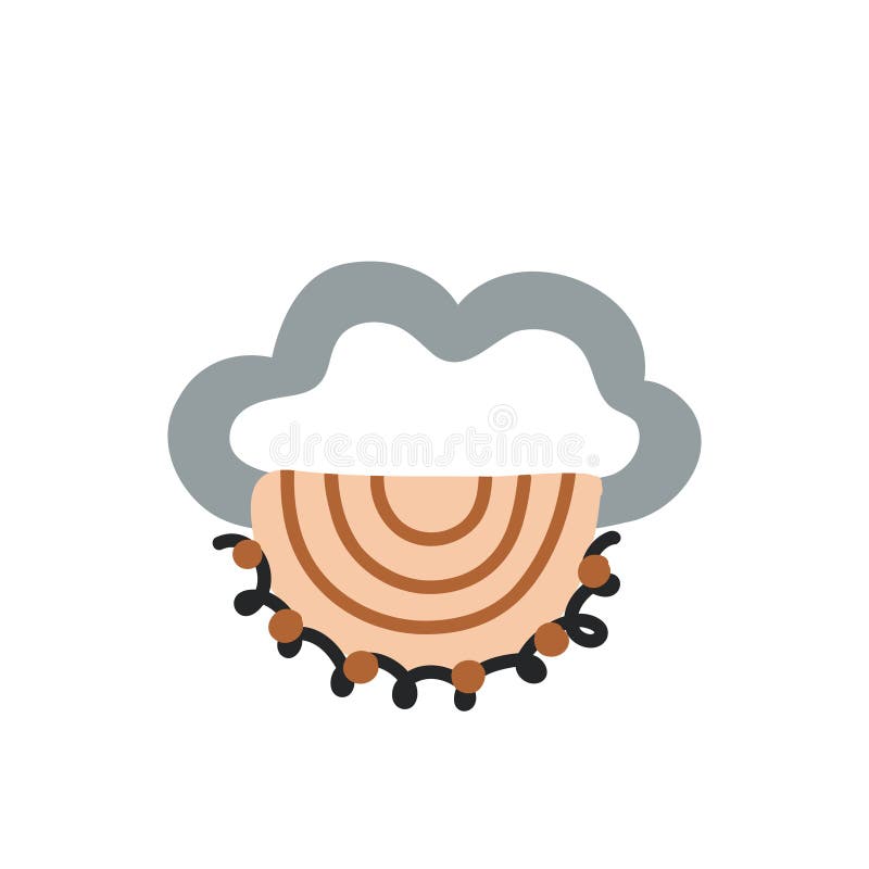 Baby wooden rattles cloud rainbow royalty free illustration