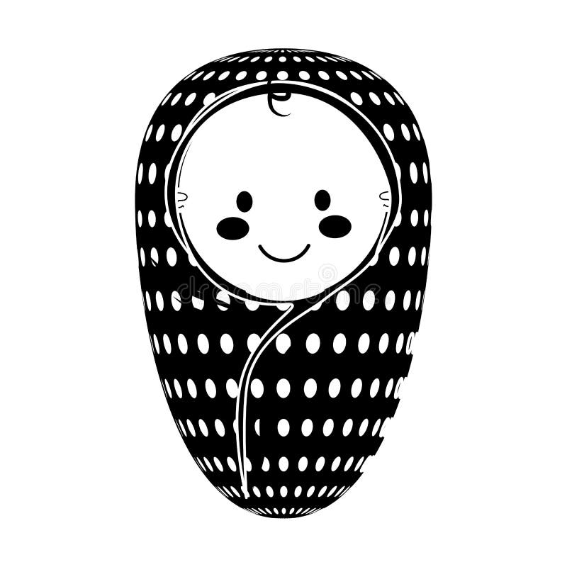 Baby Wrapped in a Blanket Icon Stock Vector Illustration of clipart