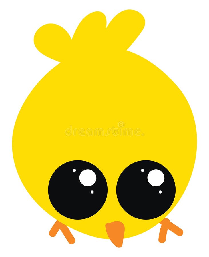 Baby yellow chick, illustration, vector stock illustration