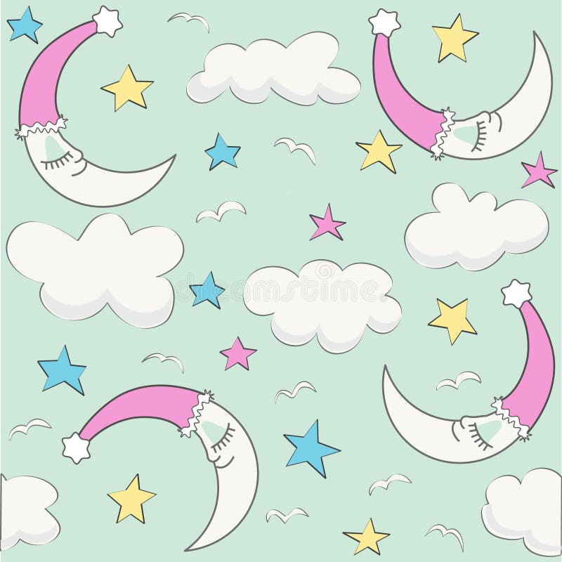 Cute baby cloud pattern vector seamless, baby shower invitation royalty free illustration