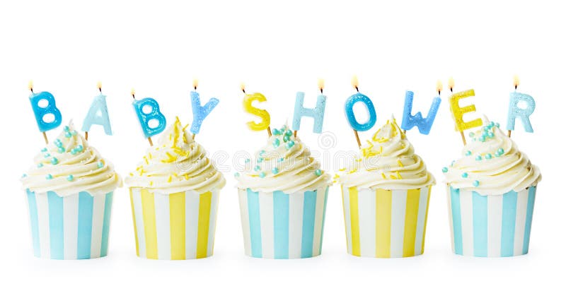Babydouche cupcakes royalty-vrije stock fotografie Babydouche cupcakes royalty-vrije stock fotografie