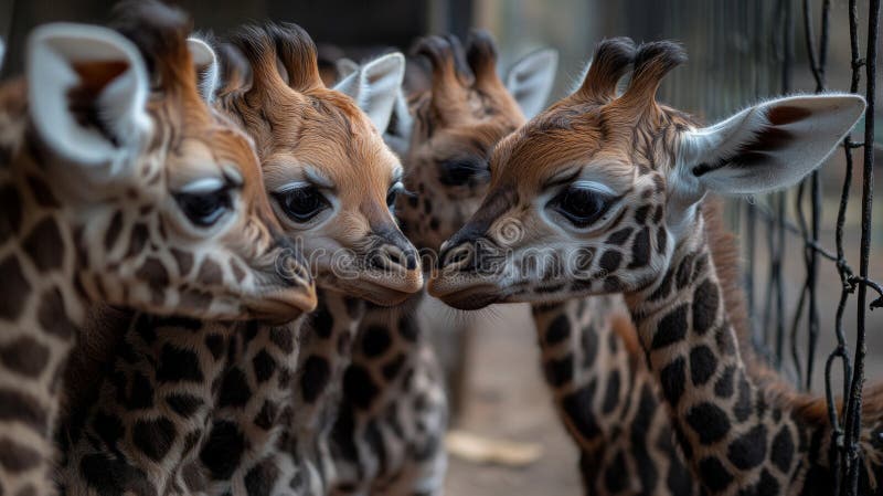 Babygiraffen im Zoo stock abbildung