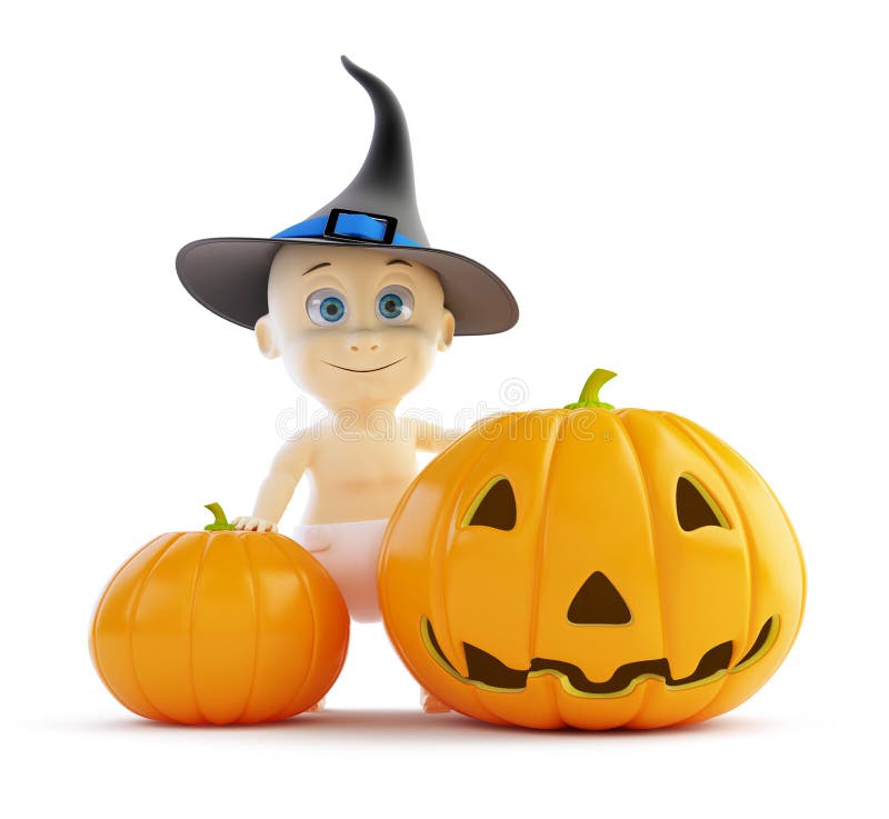 Babyhalloween-Kürbis lizenzfreie abbildung Babyhalloween-Kürbis lizenzfreie abbildung