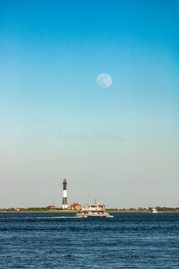 Babylon, New York - June 14, 2019 : a Public Fishing Boat Passes the Fire  Island Lighthouse Editorial Stock Image - Image of fire, moon: 185587724