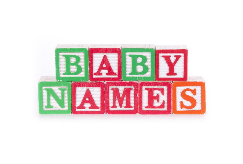 Toy blocks spelling out BABY NAMES. Toy blocks spelling out BABY NAMES