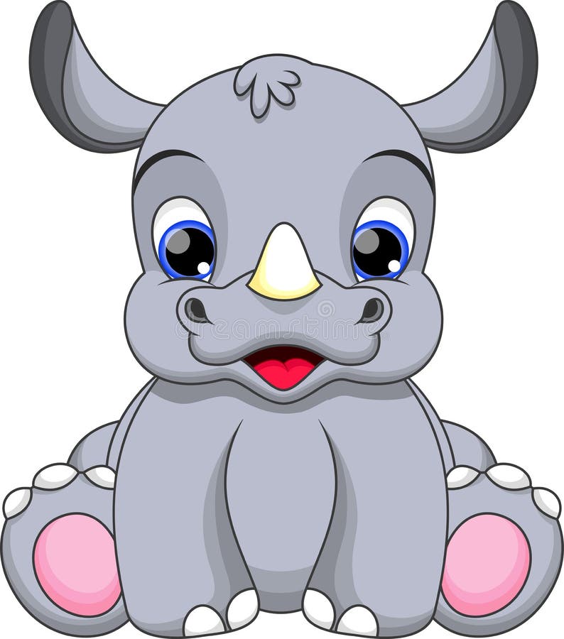 Babynashornkarikatur stock abbildung Babynashornkarikatur stock abbildung