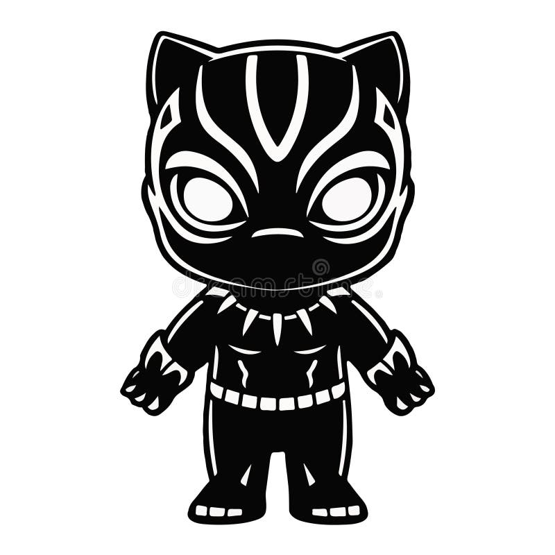 Babypanther Silhouette : charmante Vektorkunst lizenzfreie abbildung