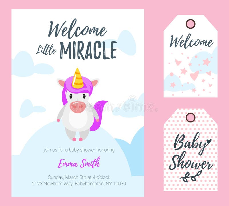 Babypartygrußkarte, Tags stock abbildung Babypartygrußkarte, Tags stock abbildung