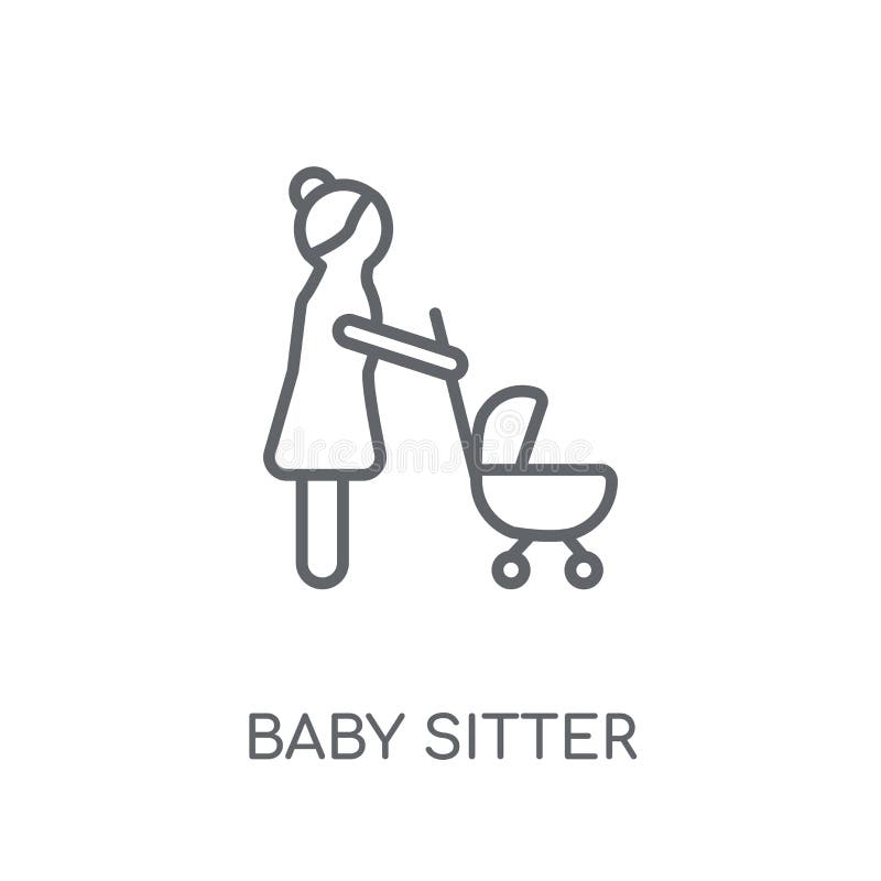 Babysitter lineair pictogram Modern het embleemconcept van de overzichtsbabysitter royalty-vrije illustratie Babysitter lineair pictogram Modern het embleemconcept van de overzichtsbabysitter royalty-vrije illustratie