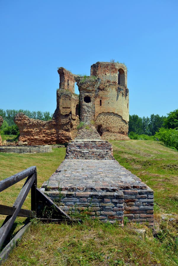 Ruins of old medieval fortress Bac, Serbia stock image