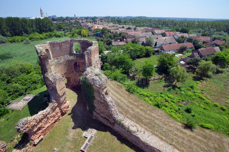 Ruins of old medieval fortress Bac, Serbia royalty free stock photo