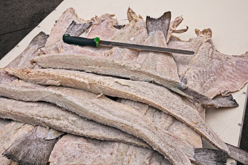 Bacalhau salgado secado imagem de stock. Imagem de bacalhau 95157097