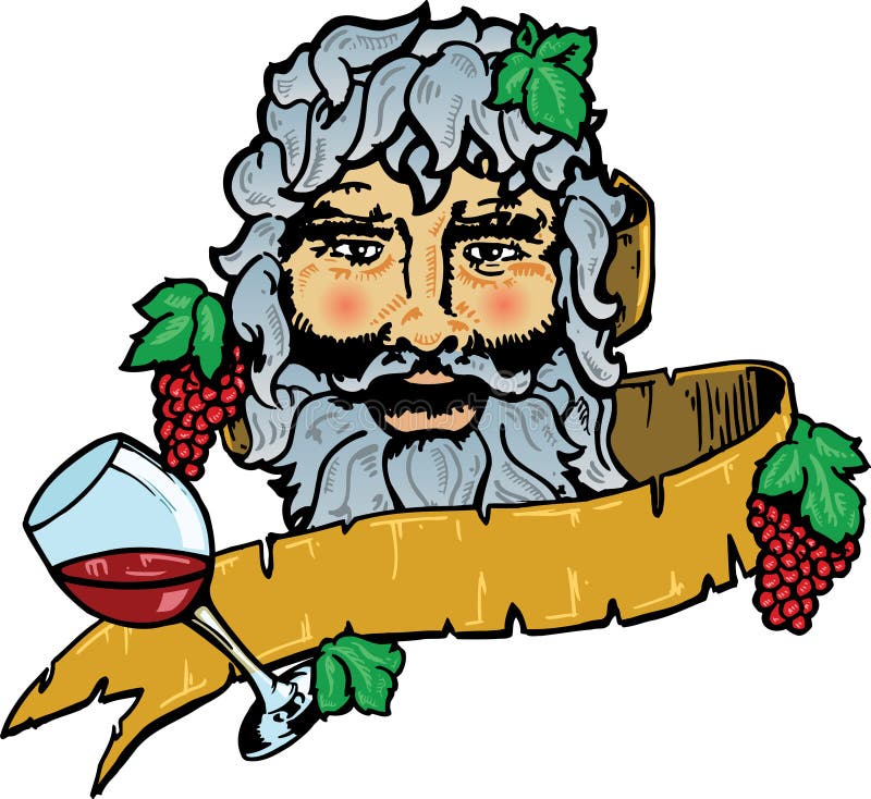 Bacchus of Dionysus de god van wijn stock illustratie Bacchus of Dionysus de god van wijn stock illustratie