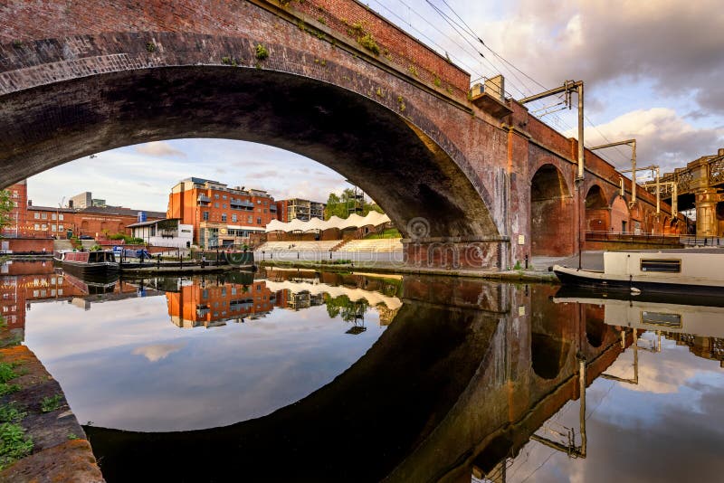 Bacia Manchester de Castlefield fotografia de stock royalty free Bacia Manchester de Castlefield fotografia de stock royalty free