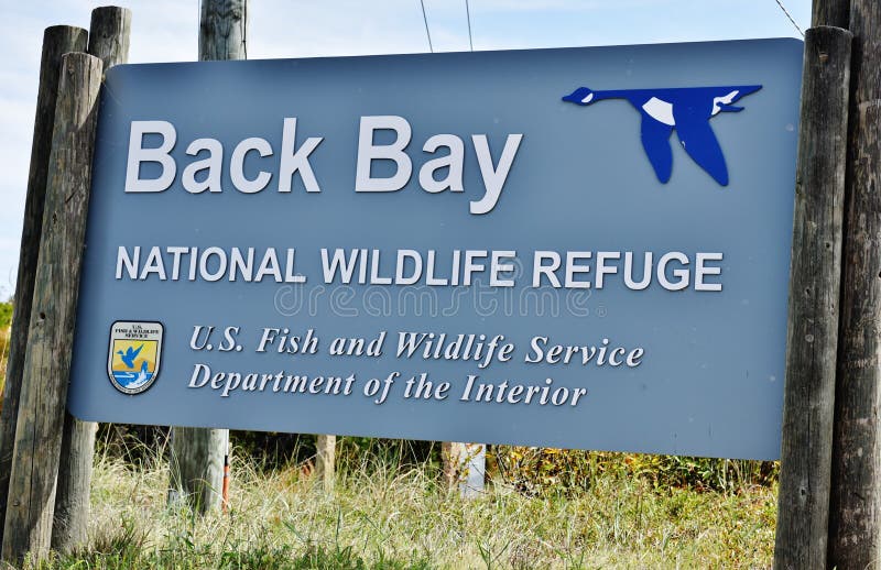 Back bay wildlife refuge sign virginia state usa royalty free stock image Back bay wildlife refuge sign virginia state usa royalty free stock image