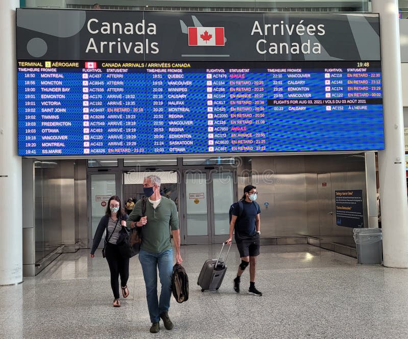 Back in Business . Passengers Arriving at Pearson Airport Toronto