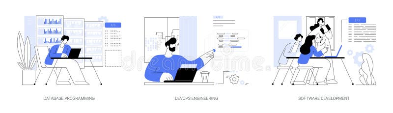 Back end development abstract concept vector illustrations. vector illustration