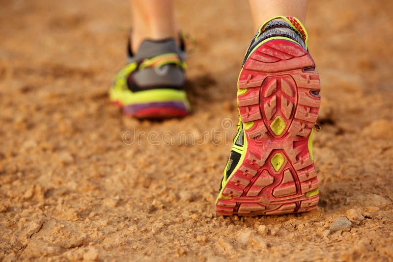 Female Feet On The Dirt Road. Stock Image Image of walk, brown 66632217