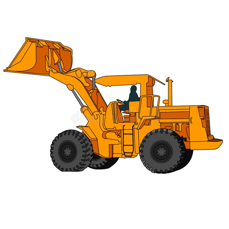 Download Back Hoe White Outline Silhouette Vector Stock Vector ...