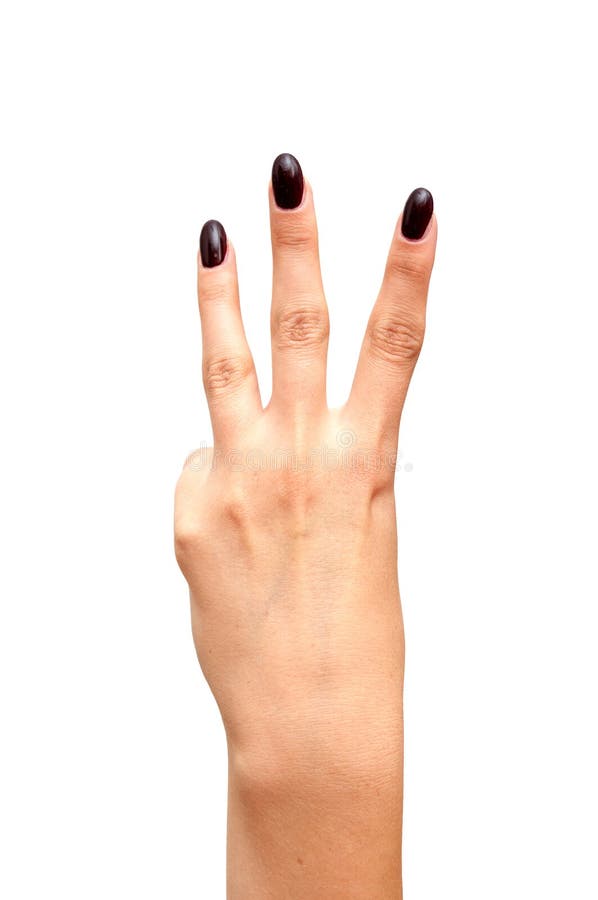 Back left hand three fingers stock photography