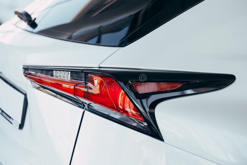 Back Lights of Modern White Car Stock Image Image of quality