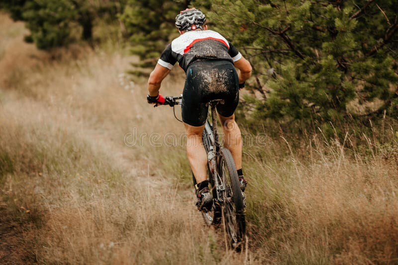 Back man mountain biker royalty free stock images Back man mountain biker royalty free stock images