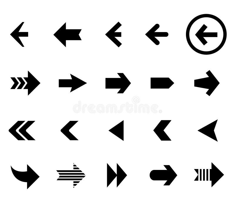 Back and next arrow icons vector set royalty free illustration