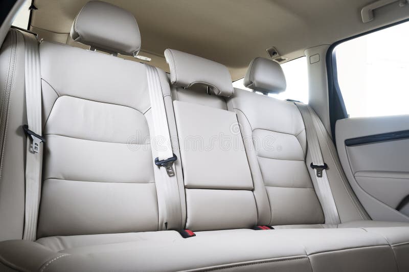 Back passenger seats in modern luxury car