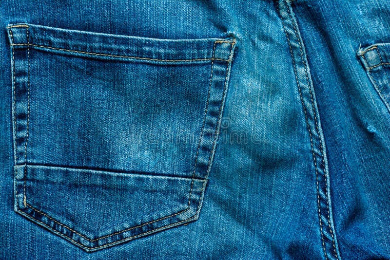 Back pocket of blue jeans. stock photo. Image of closeup - 180906644