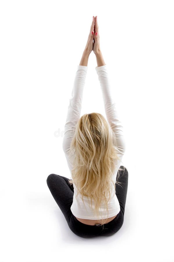 Back Pose Of Woman Doing Yoga Stock Image Image Of Studio Exertion